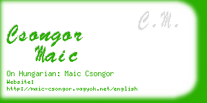 csongor maic business card